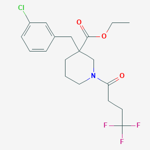 ethyl 3-(3-chlorobenzyl)-1-(4,4,4-trifluorobutanoyl)-3-piperidinecarboxylate