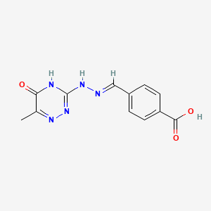molecular formula C12H11N5O3 B6084951 4-[2-(6-methyl-5-oxo-4,5-dihydro-1,2,4-triazin-3-yl)carbonohydrazonoyl]benzoic acid 