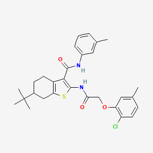molecular formula C29H33ClN2O3S B6084962 6-tert-butyl-2-{[(2-chloro-5-methylphenoxy)acetyl]amino}-N-(3-methylphenyl)-4,5,6,7-tetrahydro-1-benzothiophene-3-carboxamide 