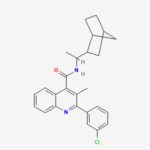 molecular formula C26H27ClN2O B6084994 N-(1-bicyclo[2.2.1]hept-2-ylethyl)-2-(3-chlorophenyl)-3-methyl-4-quinolinecarboxamide 