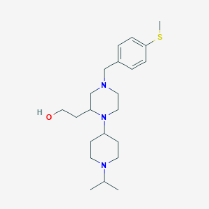 molecular formula C22H37N3OS B6085004 2-{1-(1-isopropyl-4-piperidinyl)-4-[4-(methylthio)benzyl]-2-piperazinyl}ethanol 