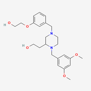 molecular formula C24H34N2O5 B6085023 2-{1-(3,5-dimethoxybenzyl)-4-[3-(2-hydroxyethoxy)benzyl]-2-piperazinyl}ethanol 