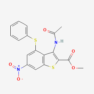 molecular formula C18H14N2O5S2 B6085038 methyl 3-(acetylamino)-6-nitro-4-(phenylthio)-1-benzothiophene-2-carboxylate 