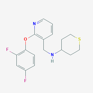 molecular formula C17H18F2N2OS B6085050 N-{[2-(2,4-difluorophenoxy)-3-pyridinyl]methyl}tetrahydro-2H-thiopyran-4-amine 