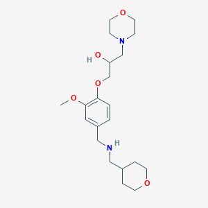 molecular formula C21H34N2O5 B6085067 1-(2-methoxy-4-{[(tetrahydro-2H-pyran-4-ylmethyl)amino]methyl}phenoxy)-3-(4-morpholinyl)-2-propanol 