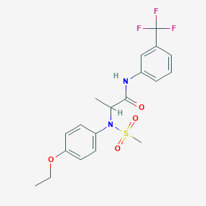 molecular formula C19H21F3N2O4S B6085080 N~2~-(4-ethoxyphenyl)-N~2~-(methylsulfonyl)-N~1~-[3-(trifluoromethyl)phenyl]alaninamide 