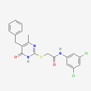 molecular formula C20H17Cl2N3O2S B6085109 2-[(5-benzyl-4-methyl-6-oxo-1,6-dihydro-2-pyrimidinyl)thio]-N-(3,5-dichlorophenyl)acetamide 
