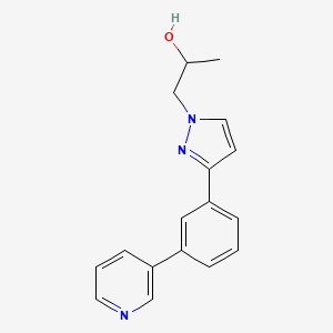 molecular formula C17H17N3O B6085116 1-{3-[3-(3-pyridinyl)phenyl]-1H-pyrazol-1-yl}-2-propanol 