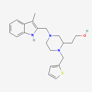 molecular formula C21H27N3OS B6085123 2-[4-[(3-methyl-1H-indol-2-yl)methyl]-1-(2-thienylmethyl)-2-piperazinyl]ethanol 