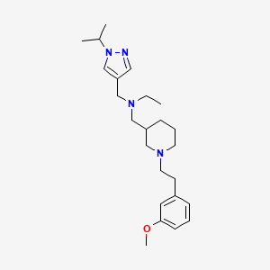 molecular formula C24H38N4O B6085128 N-[(1-isopropyl-1H-pyrazol-4-yl)methyl]-N-({1-[2-(3-methoxyphenyl)ethyl]-3-piperidinyl}methyl)ethanamine 