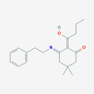 molecular formula C20H27NO2 B6085134 2-butyryl-5,5-dimethyl-3-[(2-phenylethyl)amino]-2-cyclohexen-1-one 