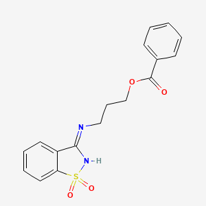 molecular formula C17H16N2O4S B6085146 3-[(1,1-dioxido-1,2-benzisothiazol-3-yl)amino]propyl benzoate 