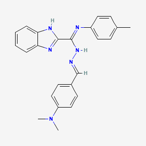 molecular formula C24H24N6 B6085157 N'-[4-(dimethylamino)benzylidene]-N-(4-methylphenyl)-1H-benzimidazole-2-carbohydrazonamide 
