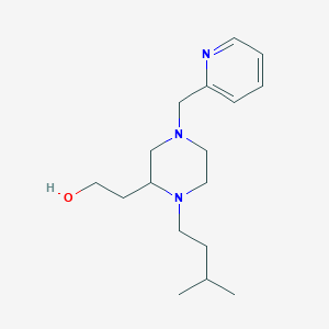 molecular formula C17H29N3O B6085163 2-[1-(3-methylbutyl)-4-(2-pyridinylmethyl)-2-piperazinyl]ethanol 
