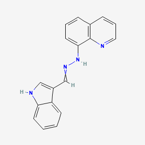 molecular formula C18H14N4 B608517 1H-indole-3-carbaldehyde N-(8-quinolinyl)hydrazone CAS No. 418800-15-4