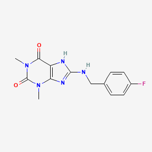 molecular formula C14H14FN5O2 B6085197 8-[(4-fluorobenzyl)amino]-1,3-dimethyl-3,7-dihydro-1H-purine-2,6-dione 