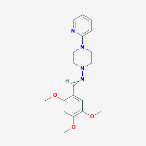 molecular formula C19H24N4O3 B6085213 4-(2-pyridinyl)-N-(2,4,5-trimethoxybenzylidene)-1-piperazinamine 