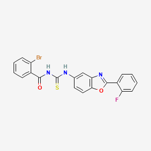 molecular formula C21H13BrFN3O2S B6085257 2-bromo-N-({[2-(2-fluorophenyl)-1,3-benzoxazol-5-yl]amino}carbonothioyl)benzamide 