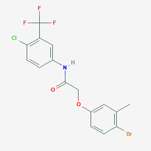 molecular formula C16H12BrClF3NO2 B6085268 2-(4-bromo-3-methylphenoxy)-N-[4-chloro-3-(trifluoromethyl)phenyl]acetamide 