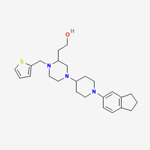 molecular formula C25H35N3OS B6085284 2-[4-[1-(2,3-dihydro-1H-inden-5-yl)-4-piperidinyl]-1-(2-thienylmethyl)-2-piperazinyl]ethanol 