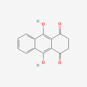 molecular formula C14H10O4 B608529 2,3-Dihydro-9,10-dihydroxy-1,4-anthracenedione CAS No. 40498-13-3