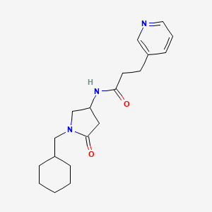 molecular formula C19H27N3O2 B6085291 N-[1-(cyclohexylmethyl)-5-oxo-3-pyrrolidinyl]-3-(3-pyridinyl)propanamide 