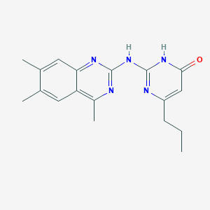 molecular formula C18H21N5O B6085298 6-propyl-2-[(4,6,7-trimethyl-2-quinazolinyl)amino]-4(3H)-pyrimidinone 