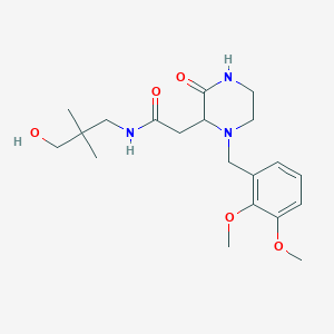 molecular formula C20H31N3O5 B6085306 2-[1-(2,3-dimethoxybenzyl)-3-oxo-2-piperazinyl]-N-(3-hydroxy-2,2-dimethylpropyl)acetamide 