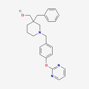 molecular formula C24H27N3O2 B6085312 {3-benzyl-1-[4-(2-pyrimidinyloxy)benzyl]-3-piperidinyl}methanol 