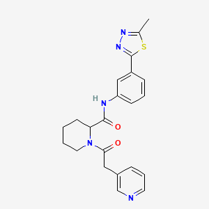 molecular formula C22H23N5O2S B6085322 N-[3-(5-methyl-1,3,4-thiadiazol-2-yl)phenyl]-1-(3-pyridinylacetyl)-2-piperidinecarboxamide 