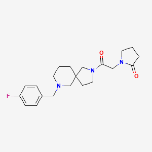 molecular formula C21H28FN3O2 B6085336 1-{2-[7-(4-fluorobenzyl)-2,7-diazaspiro[4.5]dec-2-yl]-2-oxoethyl}-2-pyrrolidinone 