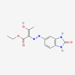 molecular formula C13H14N4O4 B6085339 ethyl 3-oxo-2-[(2-oxo-2,3-dihydro-1H-benzimidazol-5-yl)hydrazono]butanoate 