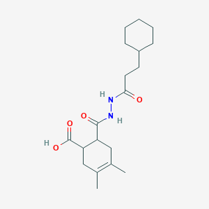 molecular formula C19H30N2O4 B6085355 6-{[2-(3-cyclohexylpropanoyl)hydrazino]carbonyl}-3,4-dimethyl-3-cyclohexene-1-carboxylic acid 