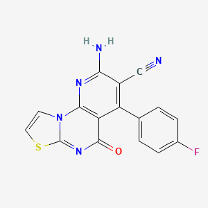 molecular formula C16H8FN5OS B6085356 2-amino-4-(4-fluorophenyl)-5-oxo-5H-pyrido[3,2-e][1,3]thiazolo[3,2-a]pyrimidine-3-carbonitrile 