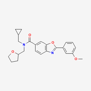 molecular formula C24H26N2O4 B6085363 N-(cyclopropylmethyl)-2-(3-methoxyphenyl)-N-(tetrahydro-2-furanylmethyl)-1,3-benzoxazole-6-carboxamide 
