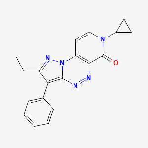 molecular formula C19H17N5O B6085381 7-cyclopropyl-2-ethyl-3-phenylpyrazolo[5,1-c]pyrido[4,3-e][1,2,4]triazin-6(7H)-one 