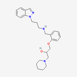 molecular formula C25H34N4O2 B6085403 1-[2-({[3-(1H-indazol-1-yl)propyl]amino}methyl)phenoxy]-3-(1-piperidinyl)-2-propanol 