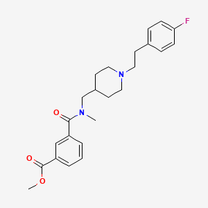 molecular formula C24H29FN2O3 B6085410 methyl 3-{[({1-[2-(4-fluorophenyl)ethyl]-4-piperidinyl}methyl)(methyl)amino]carbonyl}benzoate 