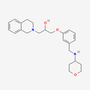 molecular formula C24H32N2O3 B6085417 1-(3,4-dihydro-2(1H)-isoquinolinyl)-3-{3-[(tetrahydro-2H-pyran-4-ylamino)methyl]phenoxy}-2-propanol 