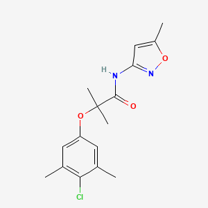 molecular formula C16H19ClN2O3 B6085418 2-(4-chloro-3,5-dimethylphenoxy)-2-methyl-N-(5-methyl-3-isoxazolyl)propanamide 