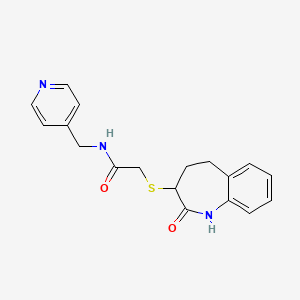 molecular formula C18H19N3O2S B6085421 2-[(2-oxo-2,3,4,5-tetrahydro-1H-1-benzazepin-3-yl)thio]-N-(4-pyridinylmethyl)acetamide 