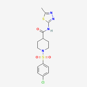molecular formula C15H17ClN4O3S2 B6085424 1-[(4-chlorophenyl)sulfonyl]-N-(5-methyl-1,3,4-thiadiazol-2-yl)-4-piperidinecarboxamide 