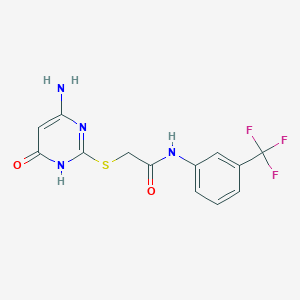 2-[(4-amino-6-oxo-1,6-dihydro-2-pyrimidinyl)thio]-N-[3-(trifluoromethyl)phenyl]acetamide
