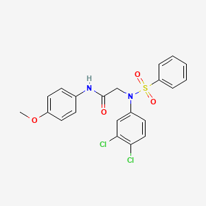 molecular formula C21H18Cl2N2O4S B6085432 N~2~-(3,4-dichlorophenyl)-N~1~-(4-methoxyphenyl)-N~2~-(phenylsulfonyl)glycinamide 