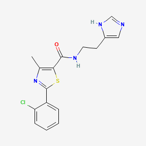 molecular formula C16H15ClN4OS B6085448 2-(2-chlorophenyl)-N-[2-(1H-imidazol-5-yl)ethyl]-4-methyl-1,3-thiazole-5-carboxamide 