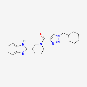 molecular formula C22H28N6O B6085499 2-(1-{[1-(cyclohexylmethyl)-1H-1,2,3-triazol-4-yl]carbonyl}-3-piperidinyl)-1H-benzimidazole 