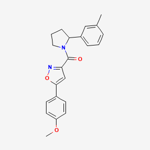 molecular formula C22H22N2O3 B6085514 5-(4-methoxyphenyl)-3-{[2-(3-methylphenyl)-1-pyrrolidinyl]carbonyl}isoxazole 
