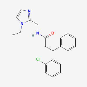 molecular formula C21H22ClN3O B6085521 3-(2-chlorophenyl)-N-[(1-ethyl-1H-imidazol-2-yl)methyl]-3-phenylpropanamide 