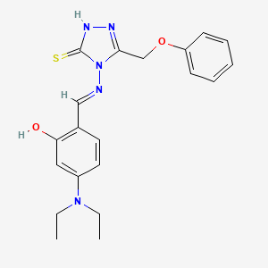 molecular formula C20H23N5O2S B6085527 5-(diethylamino)-2-({[3-mercapto-5-(phenoxymethyl)-4H-1,2,4-triazol-4-yl]imino}methyl)phenol 