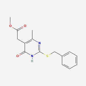 molecular formula C15H16N2O3S B6085534 methyl [2-(benzylthio)-4-hydroxy-6-methyl-5-pyrimidinyl]acetate 